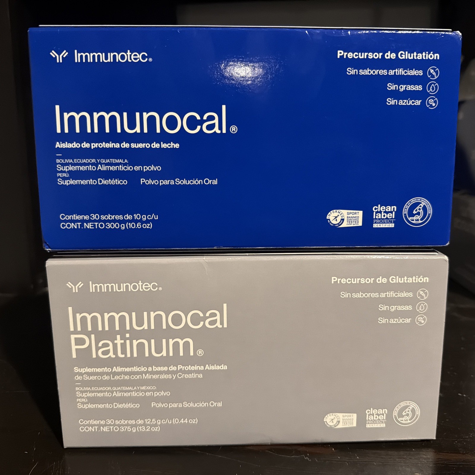 Immunocal Classic 1 ( Blue ) & 1 Platinum : 2 BOXES – 60 Pouches.