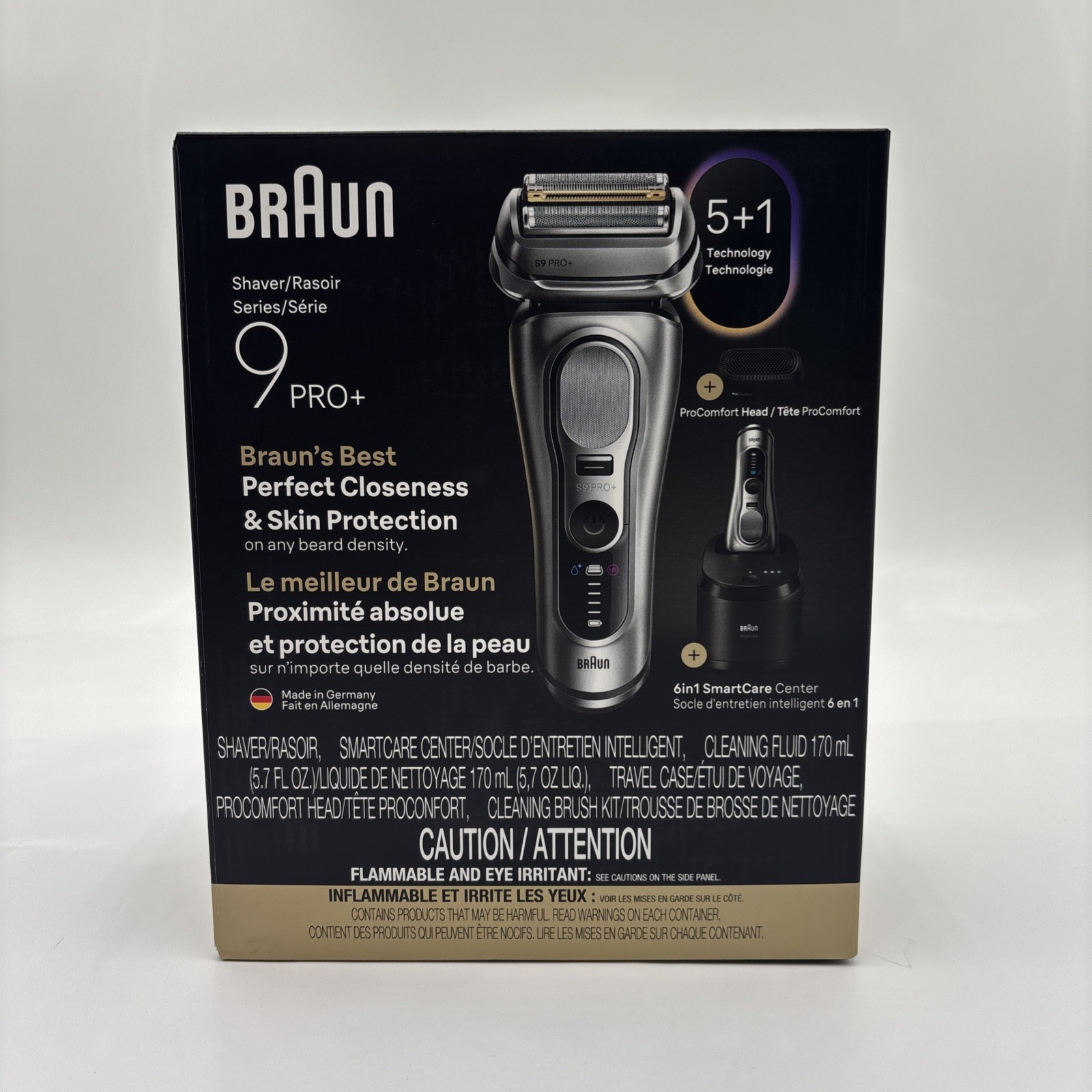 Braun Series 9 PRO Plus Electric Shaver Wet and Dry Razor 6 in 1 Silver New