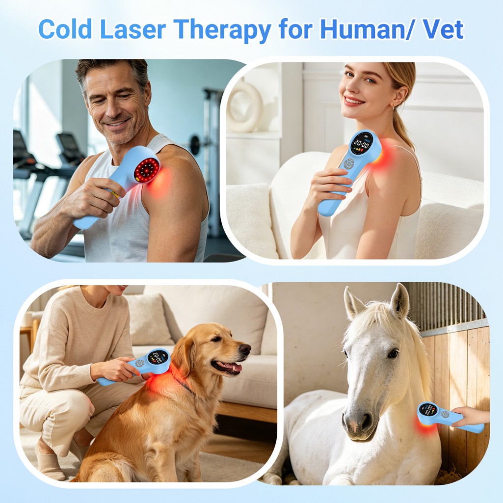 Handheld 1760mW Red Light Therapy Device 660nm 810nm 980nm Joint Pain Back Knee