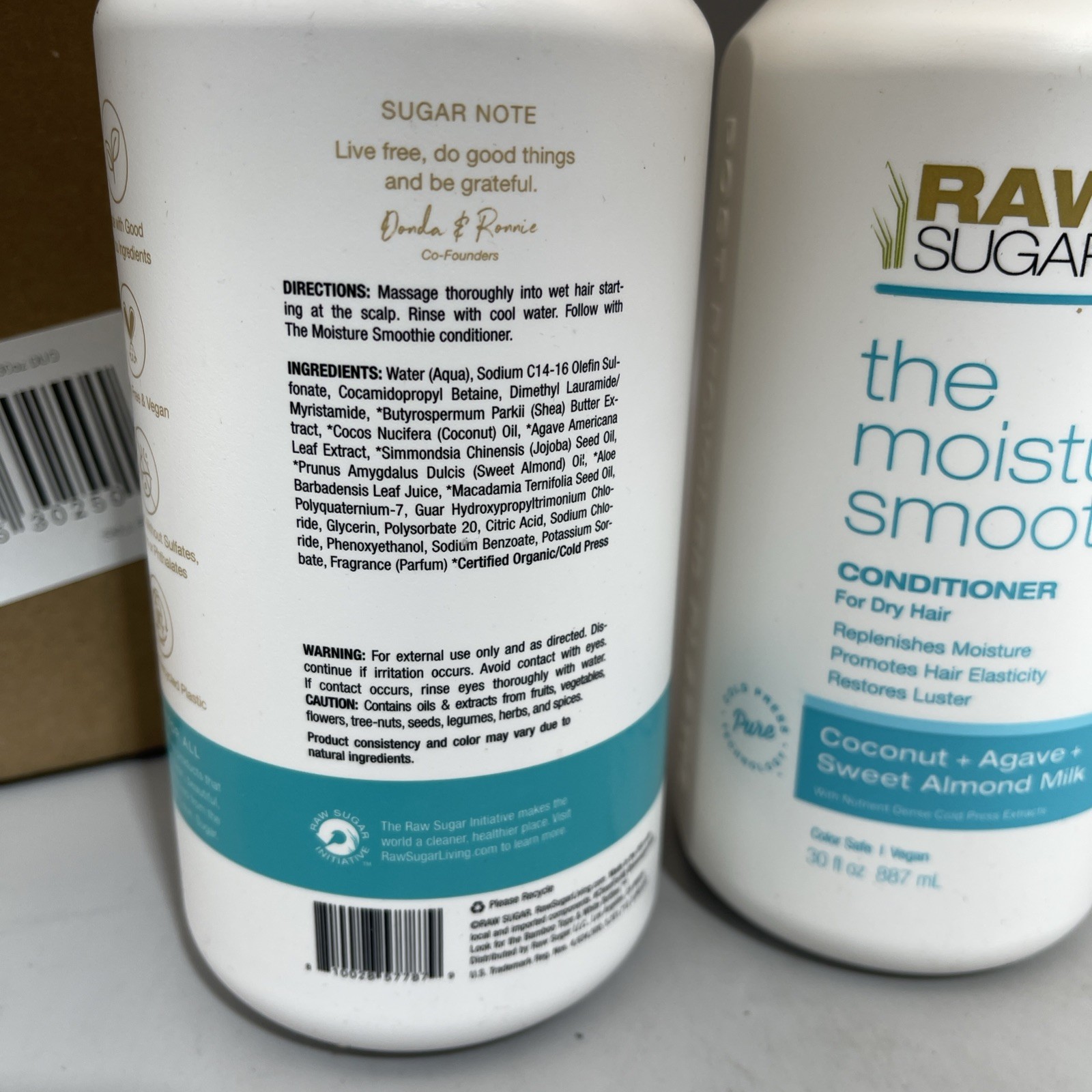 2 Pack Raw Sugar Moisture Smoothie Cond – Coconut + Agave + Almond Milk 30oz