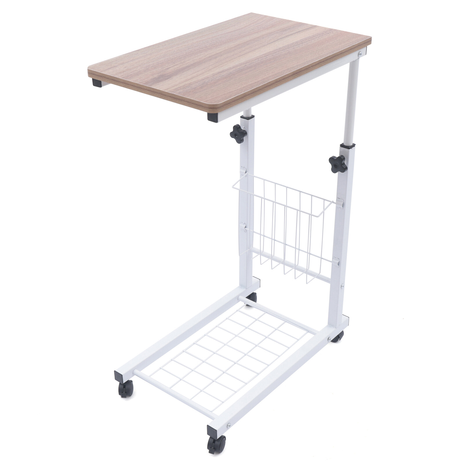 Bed Side Table Hospital Overbed Rolling Tray Adjustable Bedside Working Desk NEW