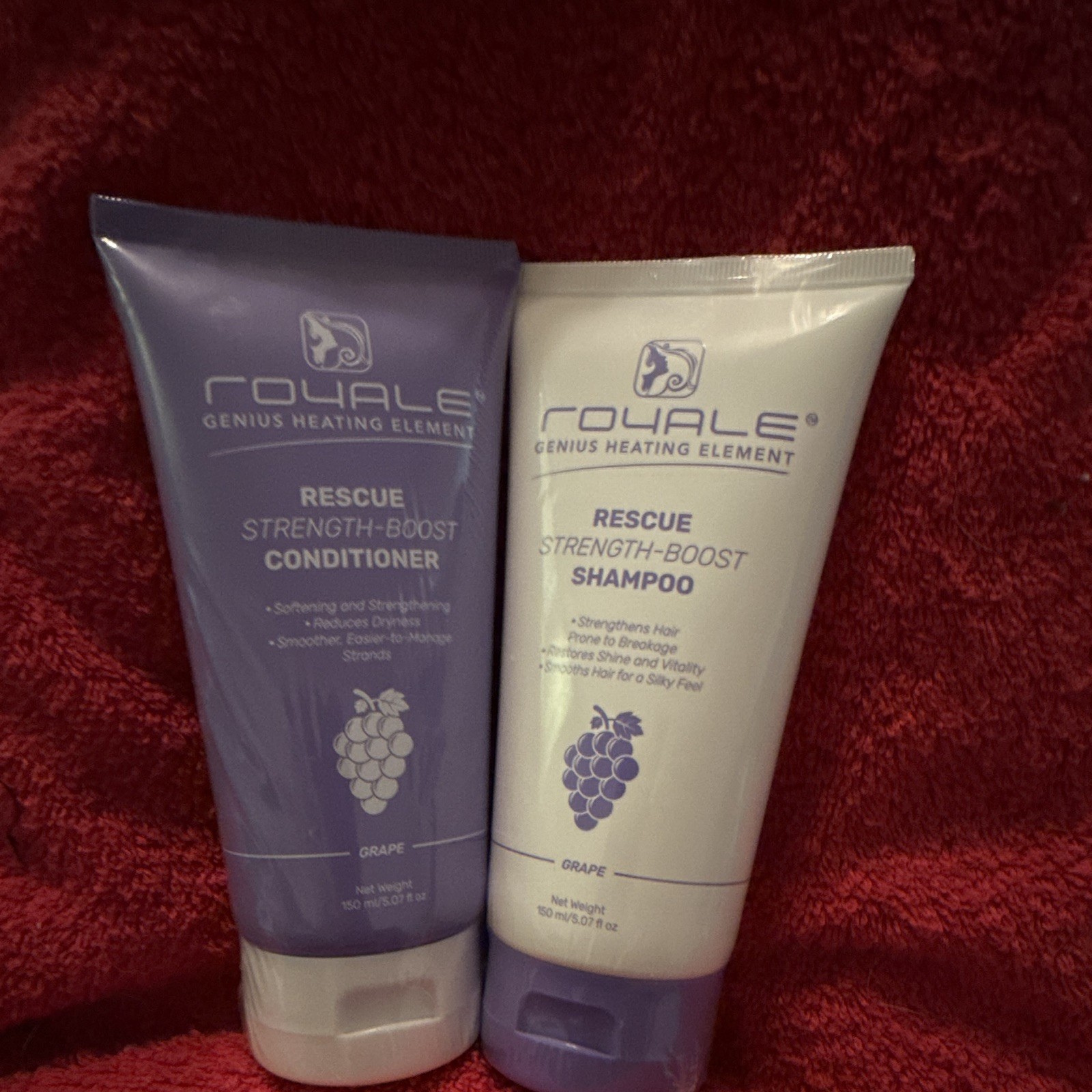 Royale Rescue Strength-Boost Shampoo & Conditioner Set, Grape Scent 150 mL