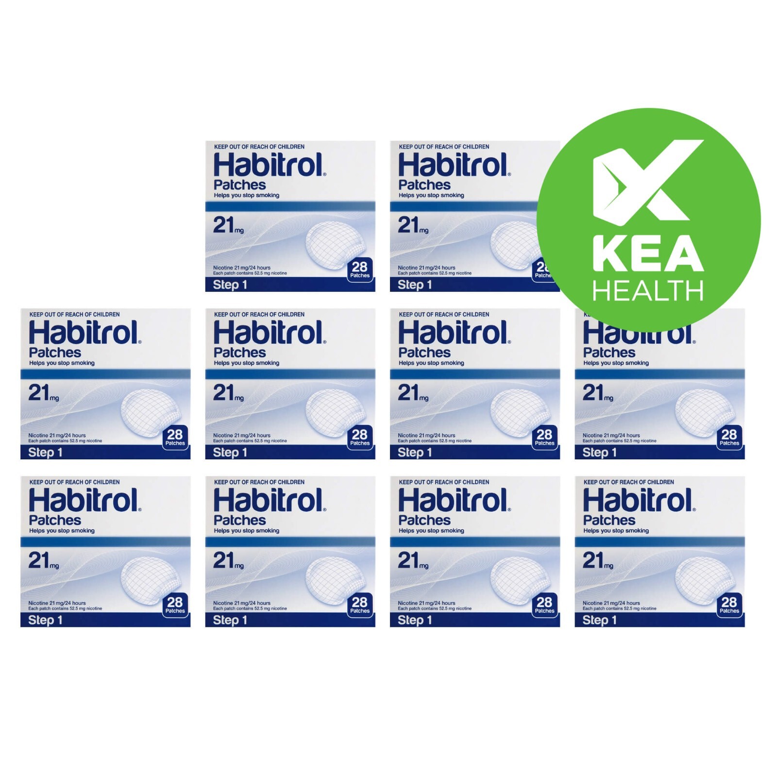 Habitrol Nicotine Patch STEP 1 – 21mg – 280 patches – 10 box – QUIT Smoking Now