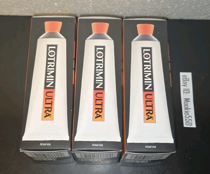 EXP 02/2027+! 3 Box LARGE 30g (1.1oz) LOTRIMIN ULTRA 1% Antifungal Cream 1 Week