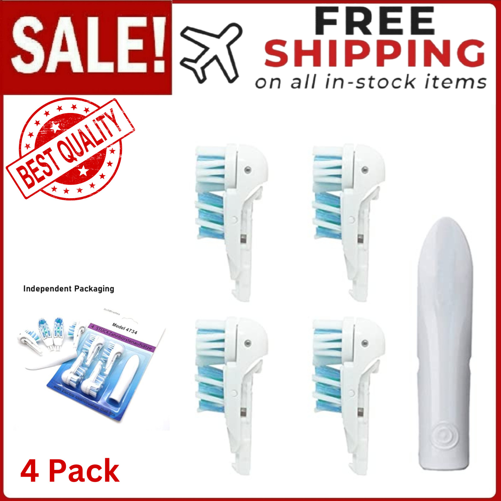 Sensitive Replacement Toothbrush Heads Compatible with Oral-B Cross Action Power