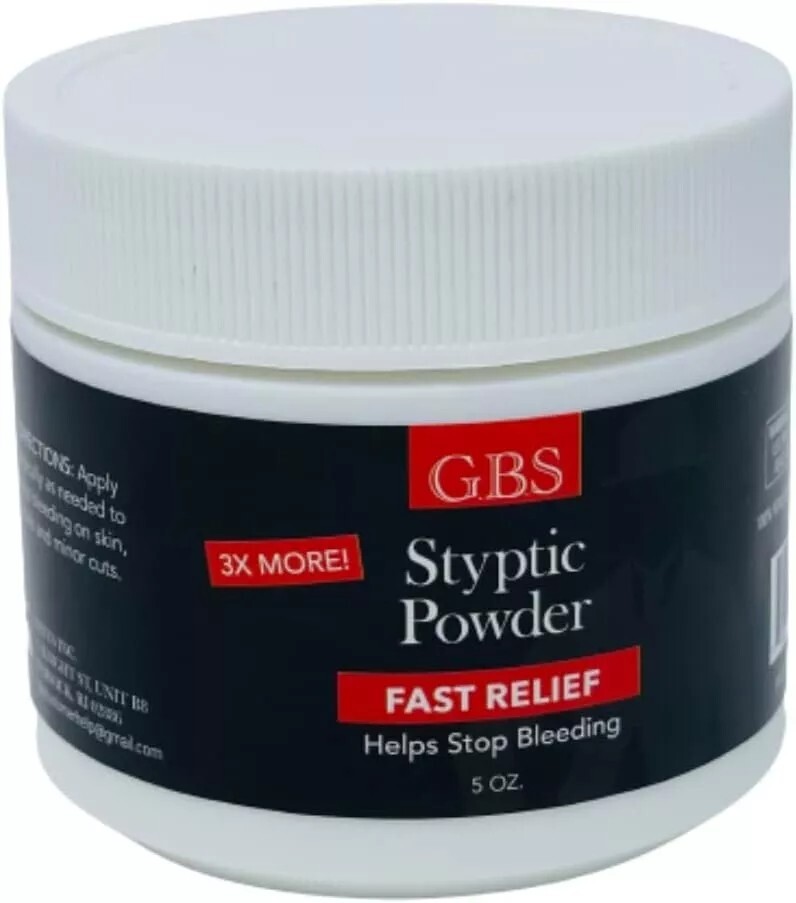 Styptic Powder Stop Bleeding First Aid Nosebleeds shaving cuts camping barbers
