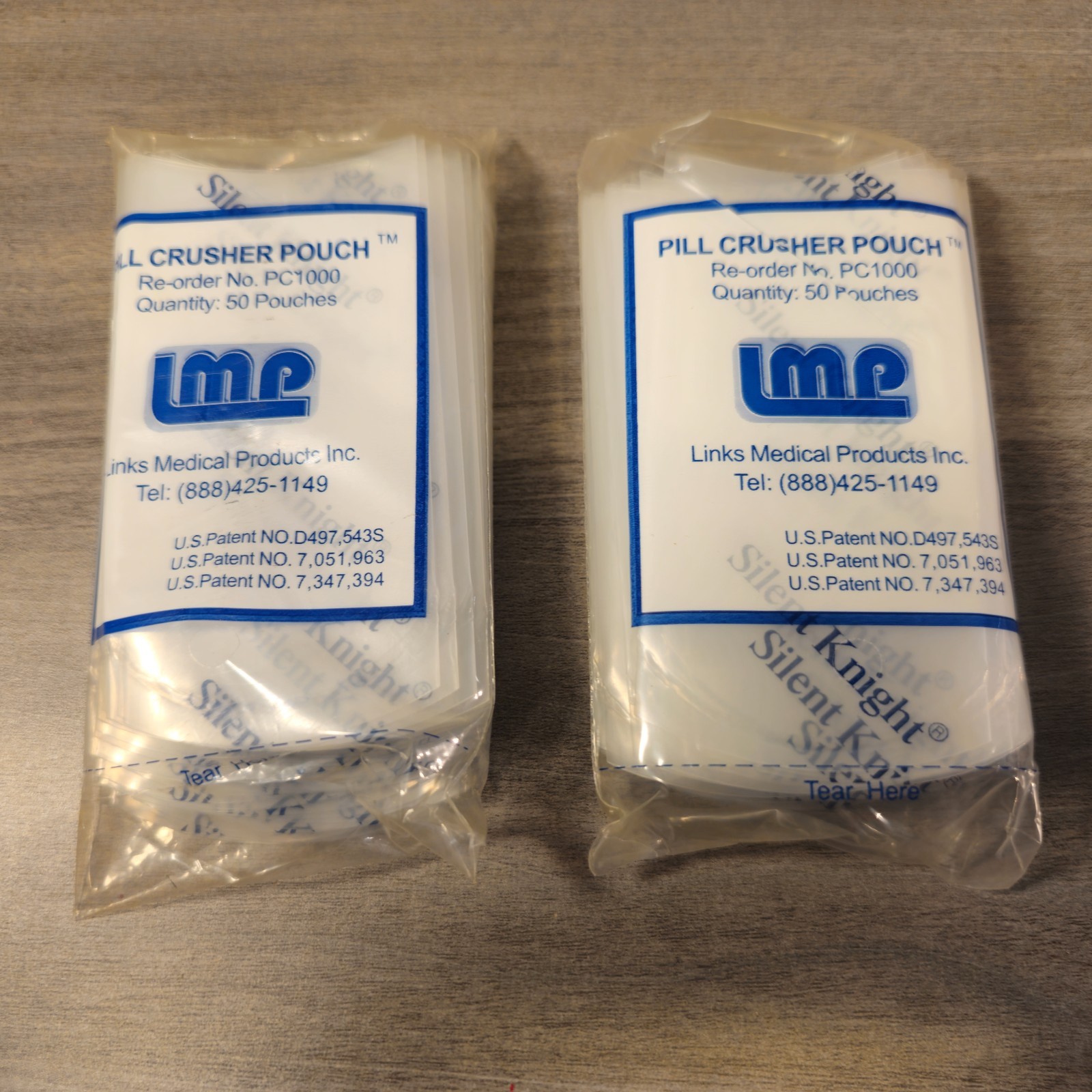 LMP 100 pcs Pill Crusher Pouch (2pks of 50) for Silent Knight New