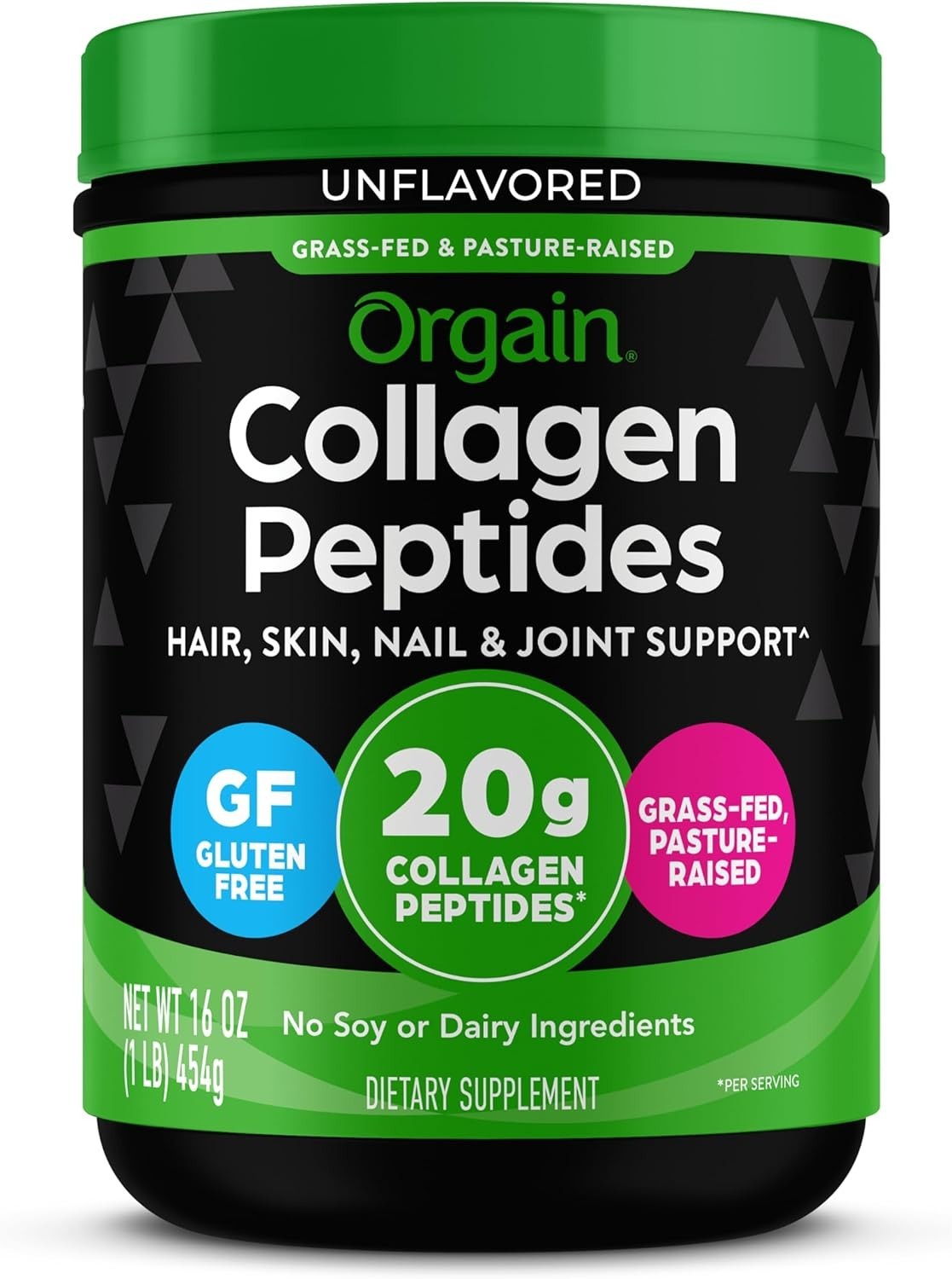 Orgain Collagen Peptides Powder 20g Grass Fed Unflavored 1LB