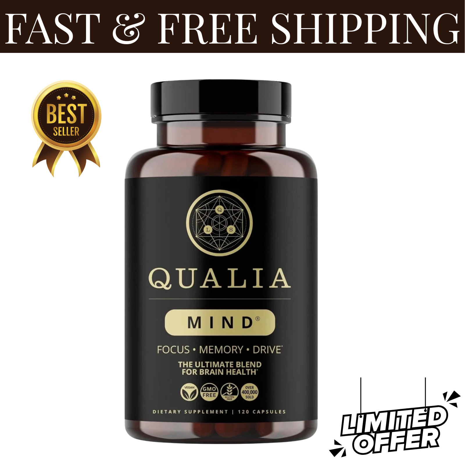 (1 120 Qualia Mind Brain 2.0 Supplement Nootropics – Pack) Capsules – New
