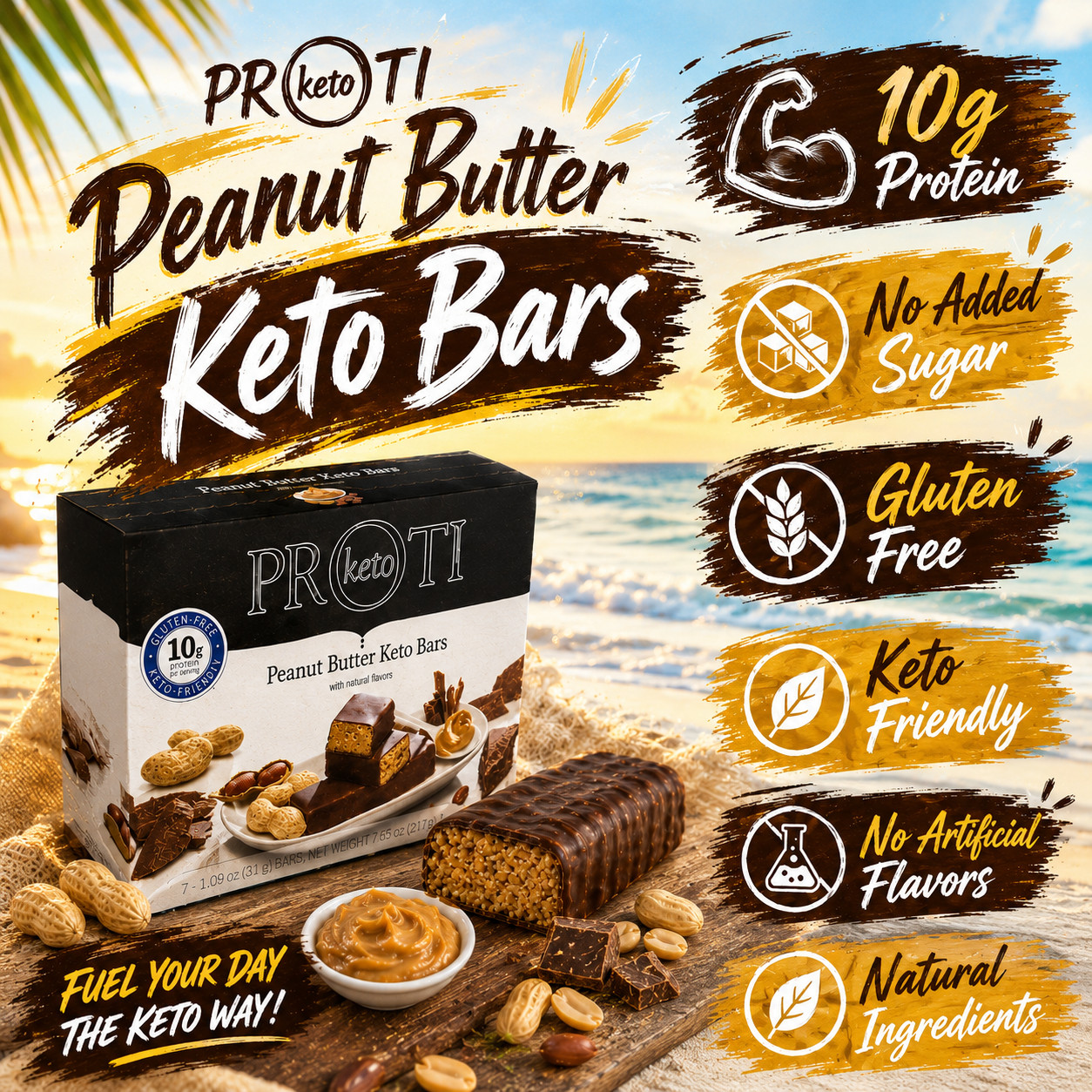 single unit Proti Peanut Butter Keto Bar