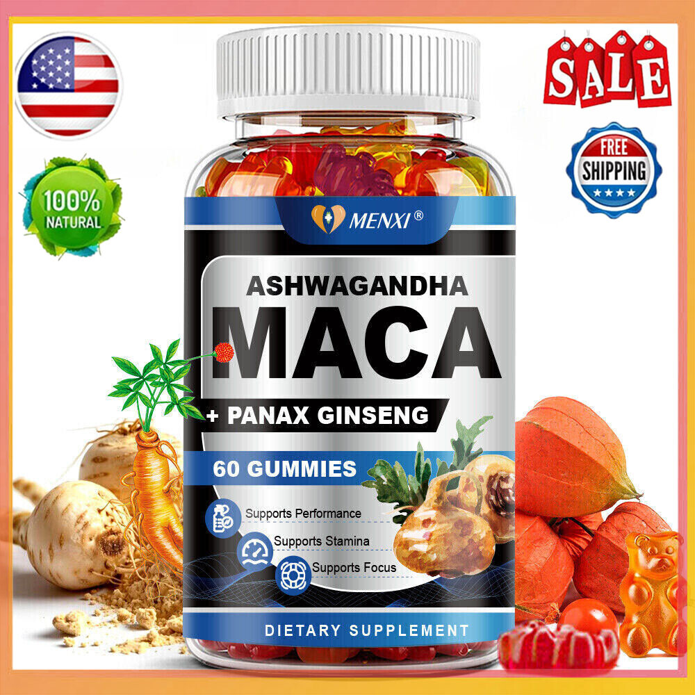 MENXI Maca + Ginseng Gummies – Hormonal Harmony & Natural Energy Complex 60pcs