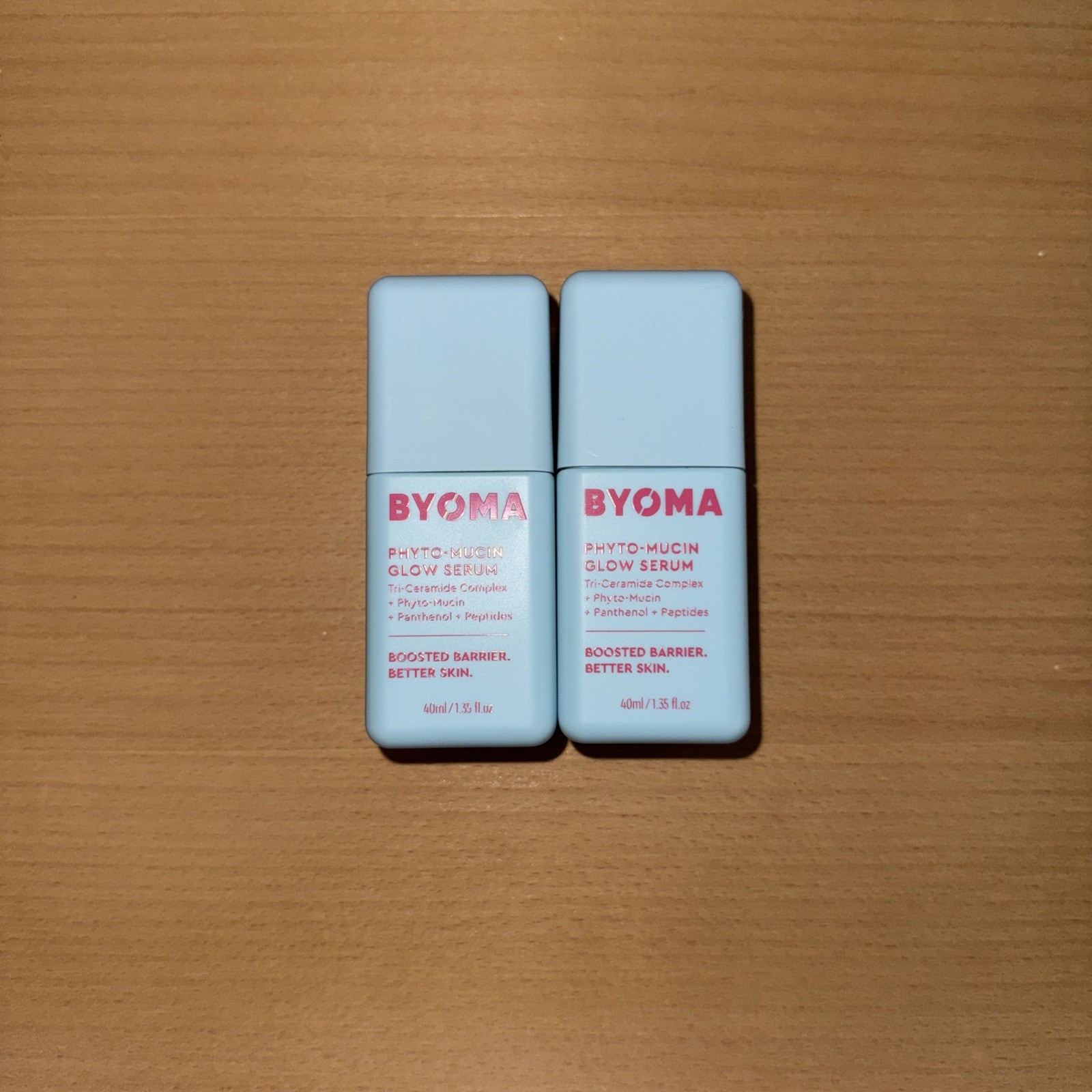 2 Pk: BYOMA Phyto-Mucin Glow Serum Tri-Ceramide Complex 1.35oz ea Exp. 8/27
