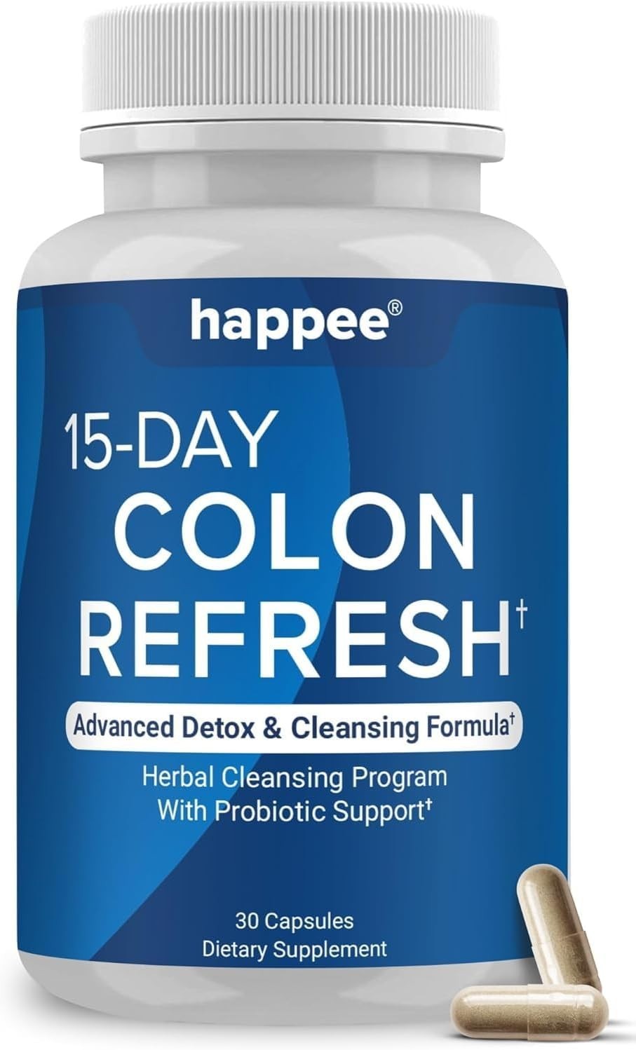 Happee Colon Cleanse Pills Herbal Formula W Probiotics for Digestion Bloating 30