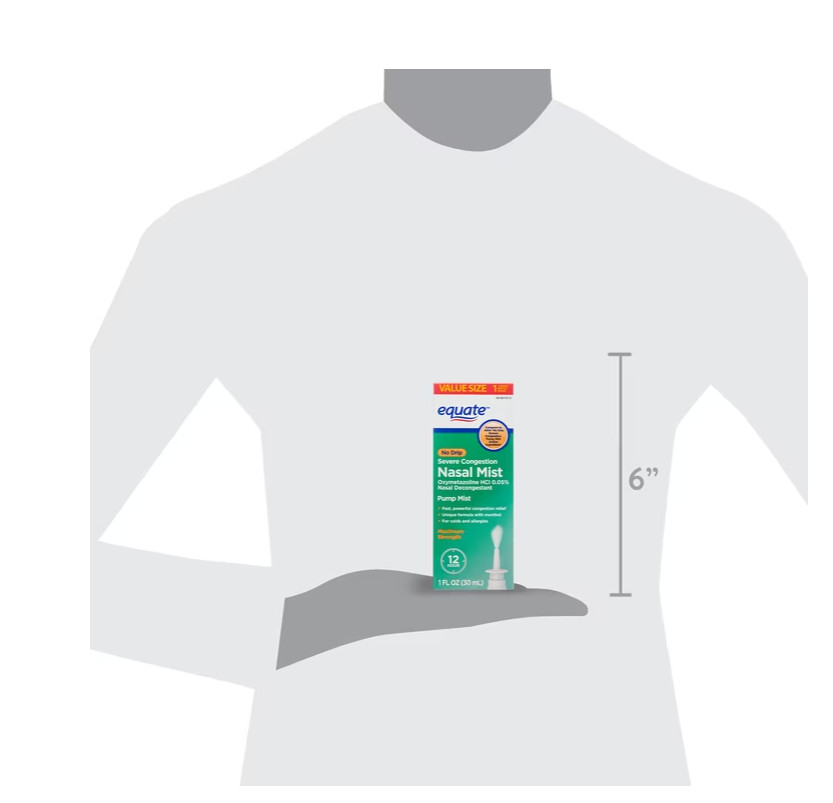 Equate Maximum Strength No Drip Severe Nasal Congestion Relief 1 fl oz (2 pack)