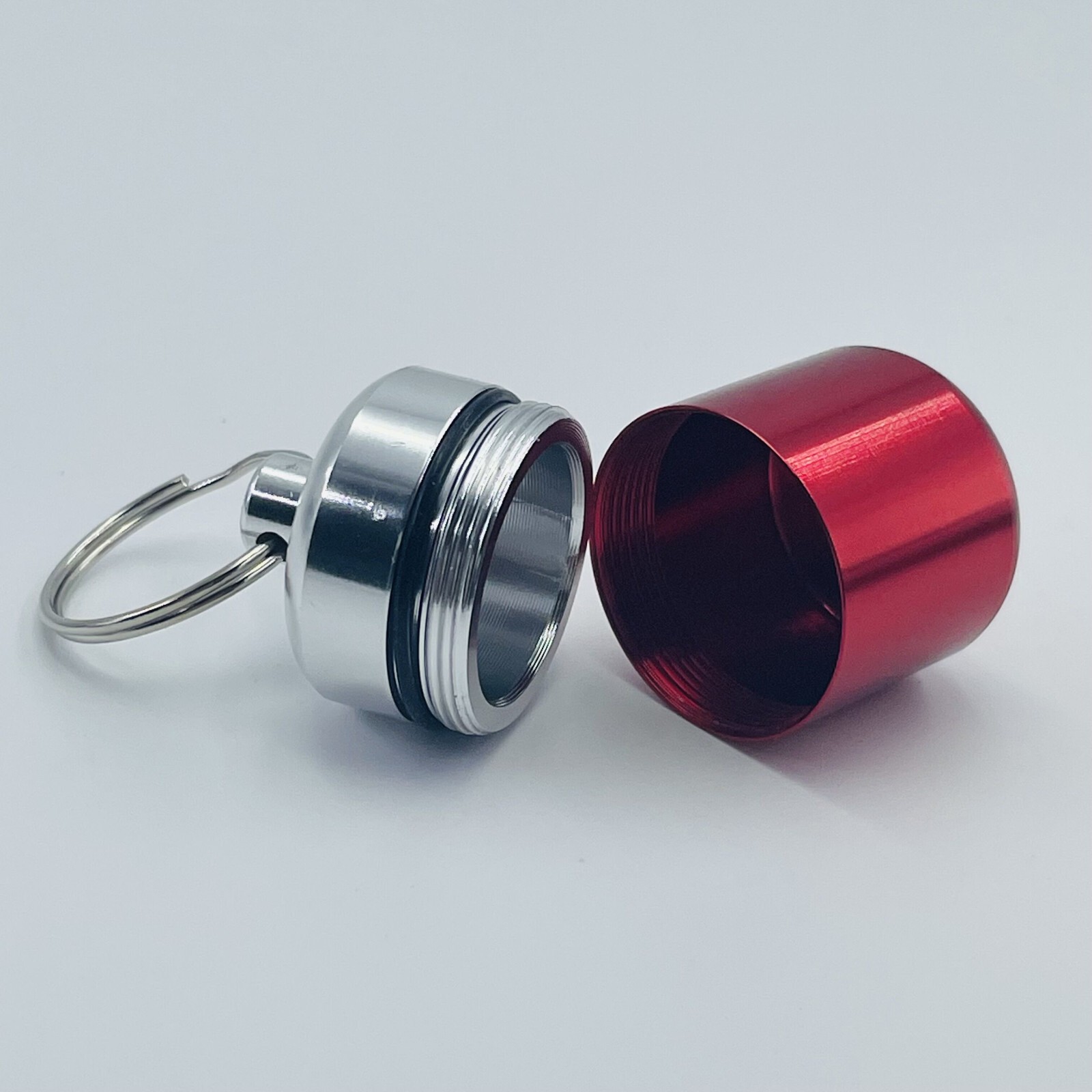 Keychain Medicine Pill Box Case Bottle Holder Waterproof Metal Container 6PCS
