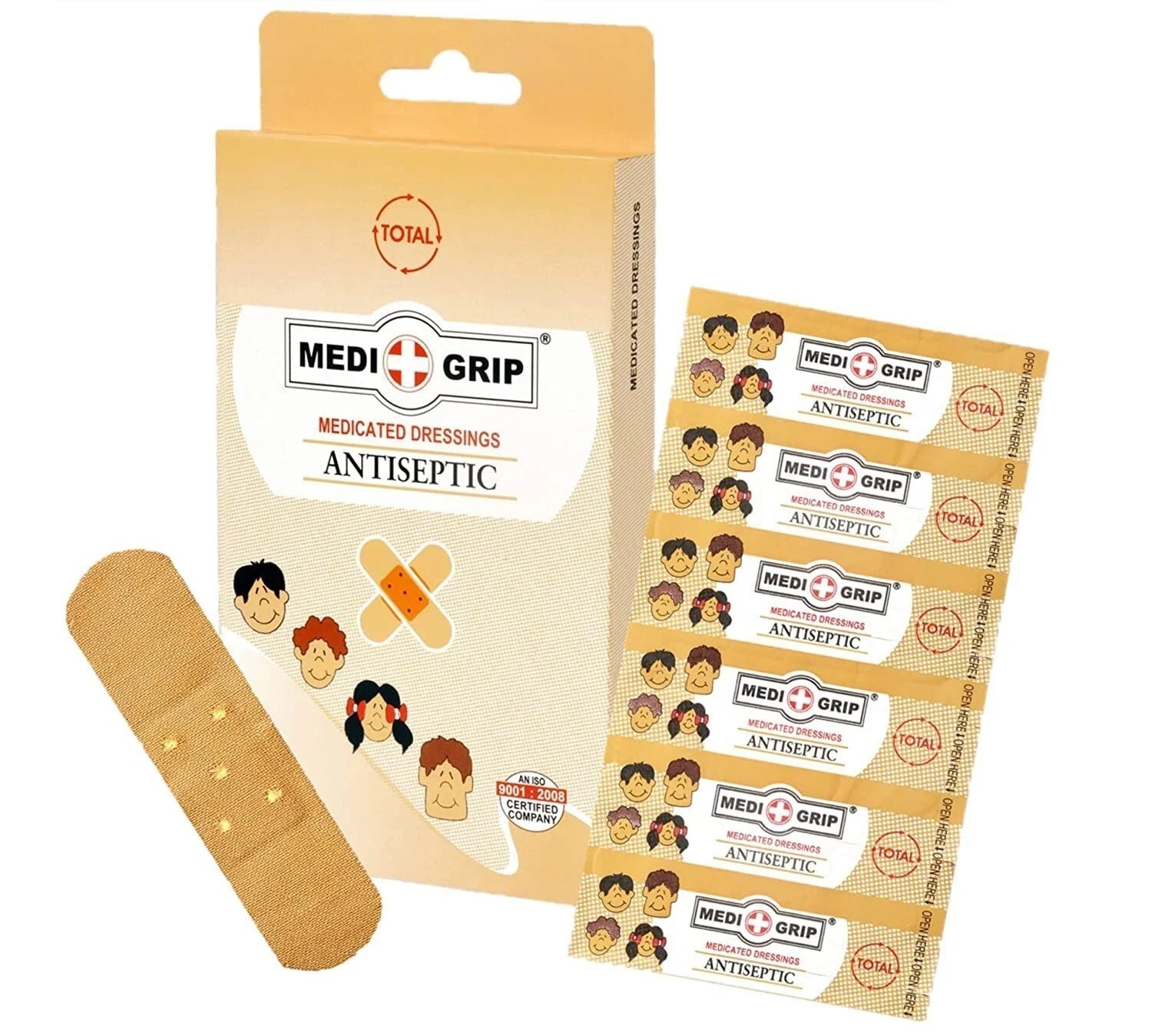 Medigrip Total Medicated Band Aid Fabric (100 Plasters) Brown Free shipping
