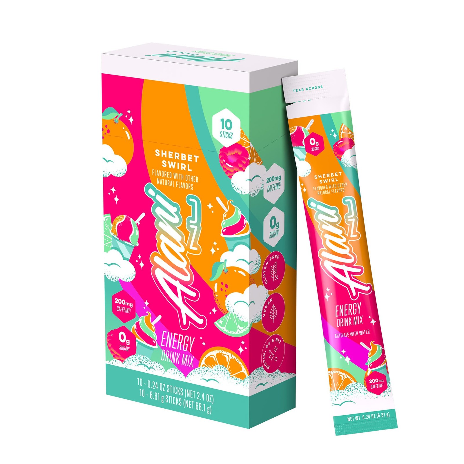 Alani Nu Sherbet Swirl Energy Sticks 10 Pack