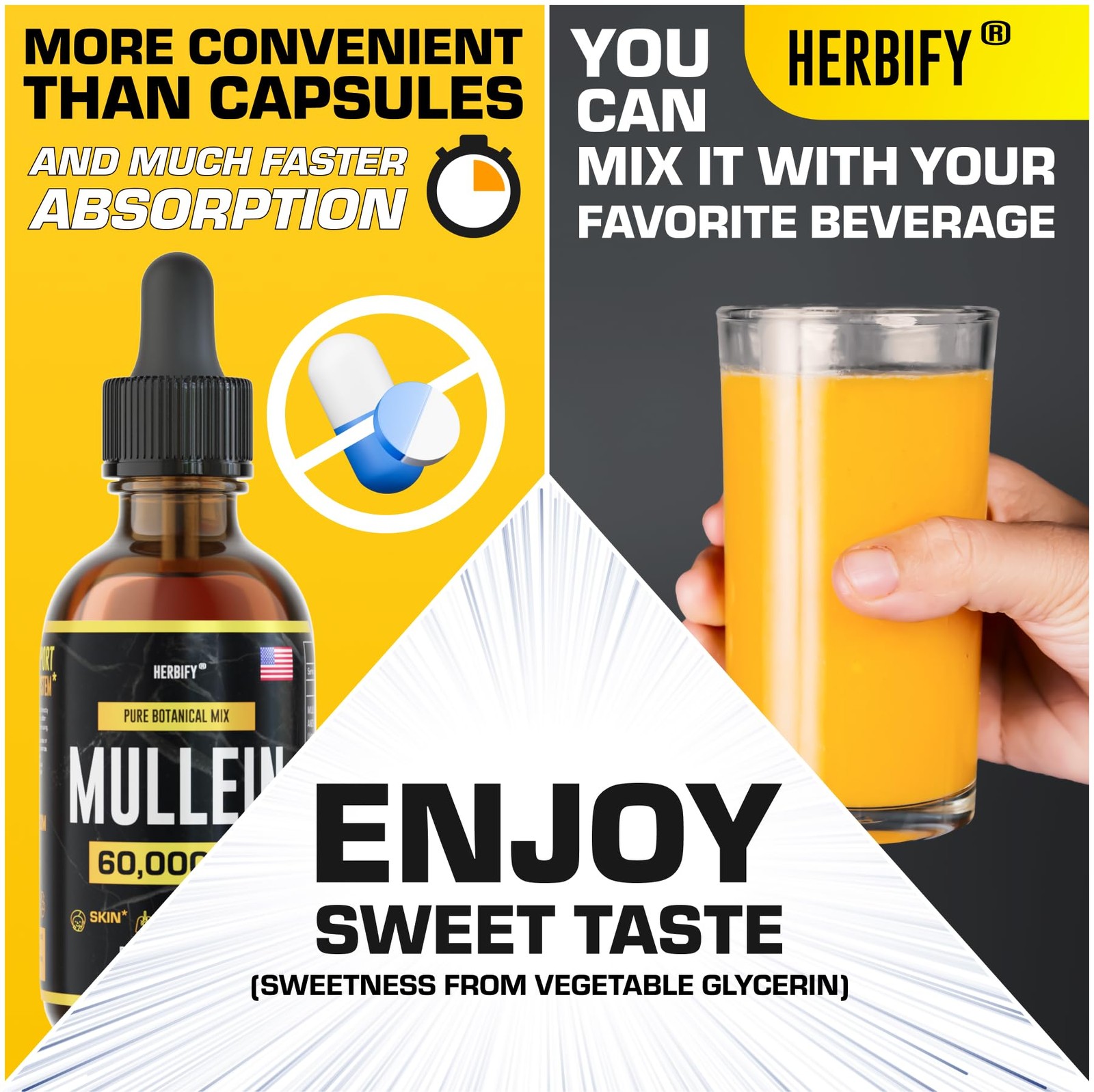 Mullein Extract Tincture 2 oz for Respiratory Support with Leaf & Flowers