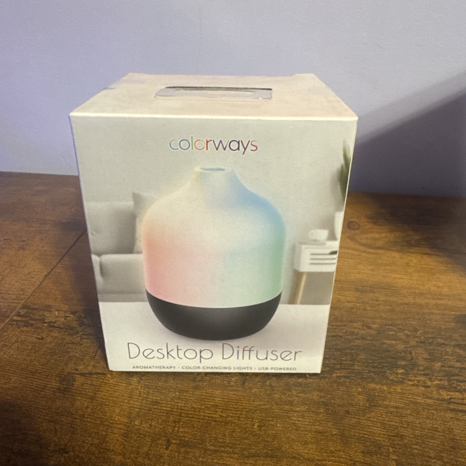Compact Desktop Diffuser Aromatherapy Color-Changing LED Lights USB Powdered