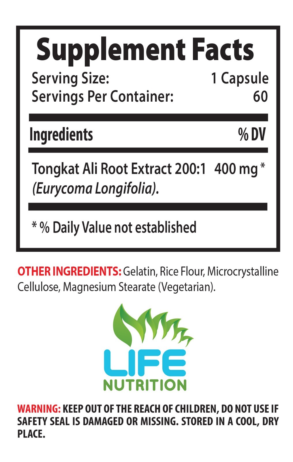 Tongkat Indonesia – Tongkat 200:1 400mg – Testosterone Supplement 3B