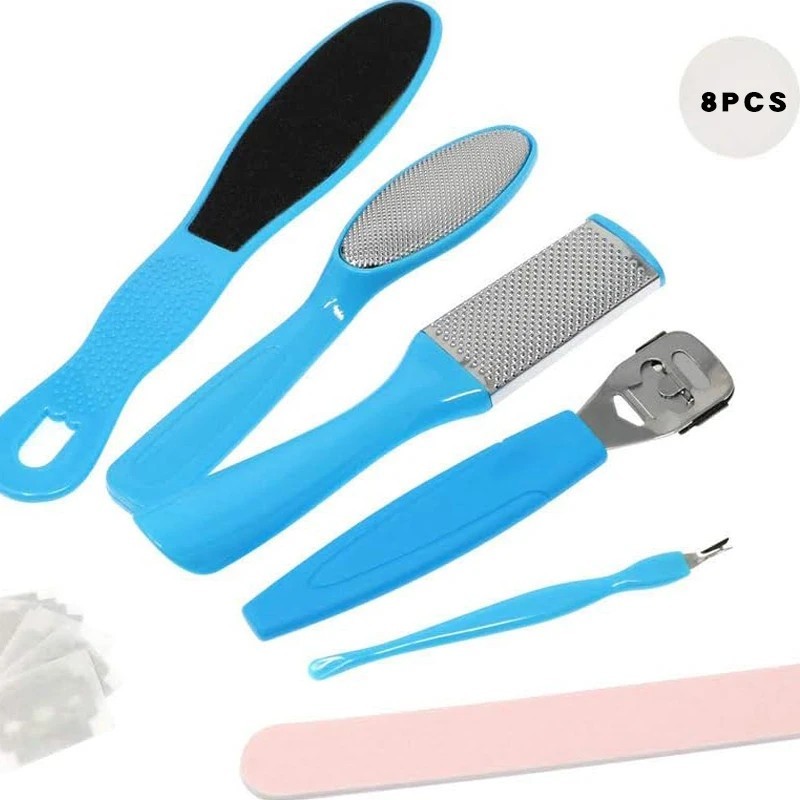 8PCS Foot File Callus Remover Kit Heel Rasp Pedicure Dead Skin Exfoliator
