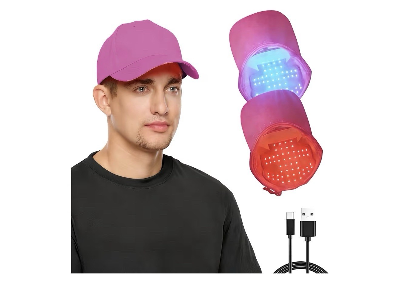 LED Light Therapy Hair Loss Prevention Cap Standard Size USB Charging Unisex