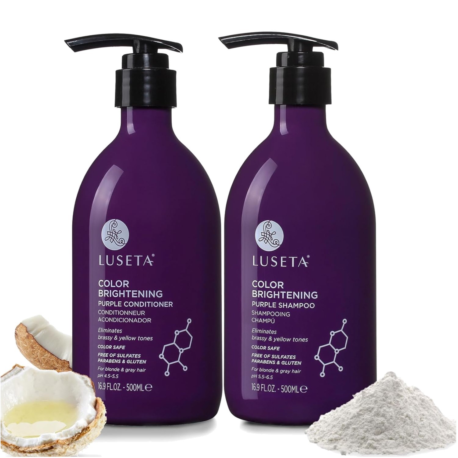 Sulfate Free Purple Shampoo & Conditioner Set for Color Treated Hair – 33.8oz
