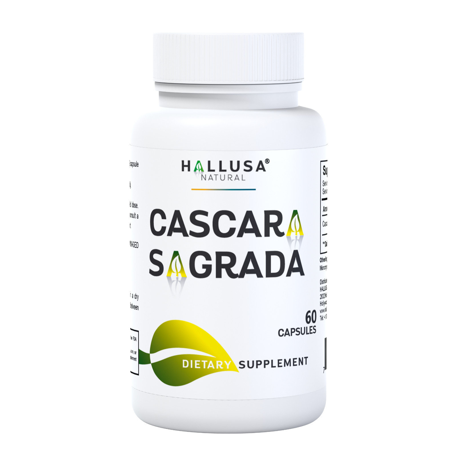 CASCARA SAGRADA – Gentle Natural Laxative – Digestive & Metabolism – 60 Caps