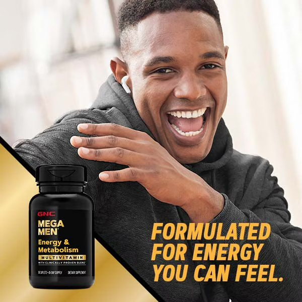 GNC Mega Men Energy & Metabolism Multivitamins, Calorie Burn, 1 bottle 180 ct.