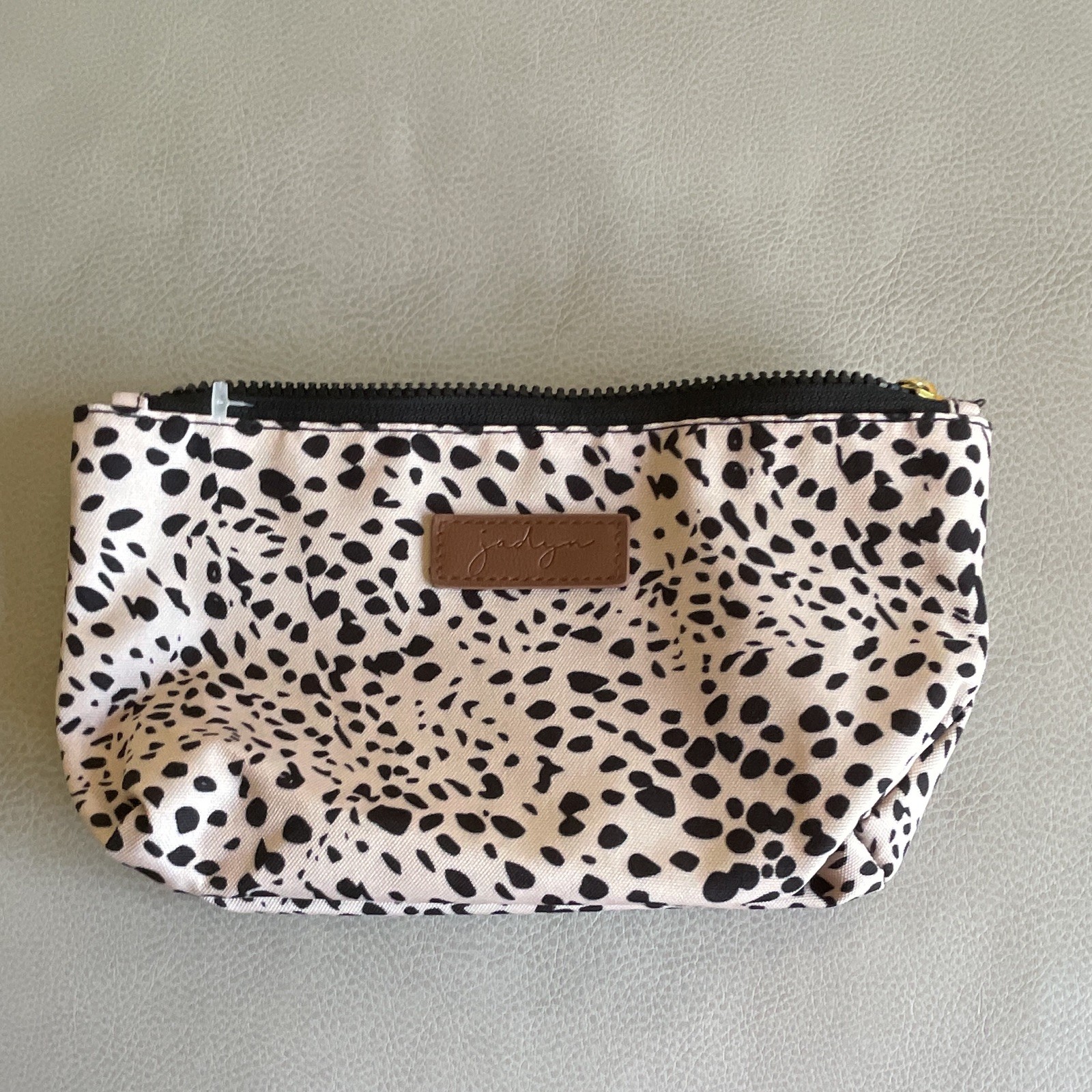 Jadyn Black & White Spotted Zipper Makeup Bag Pouch Cosmetic Bag