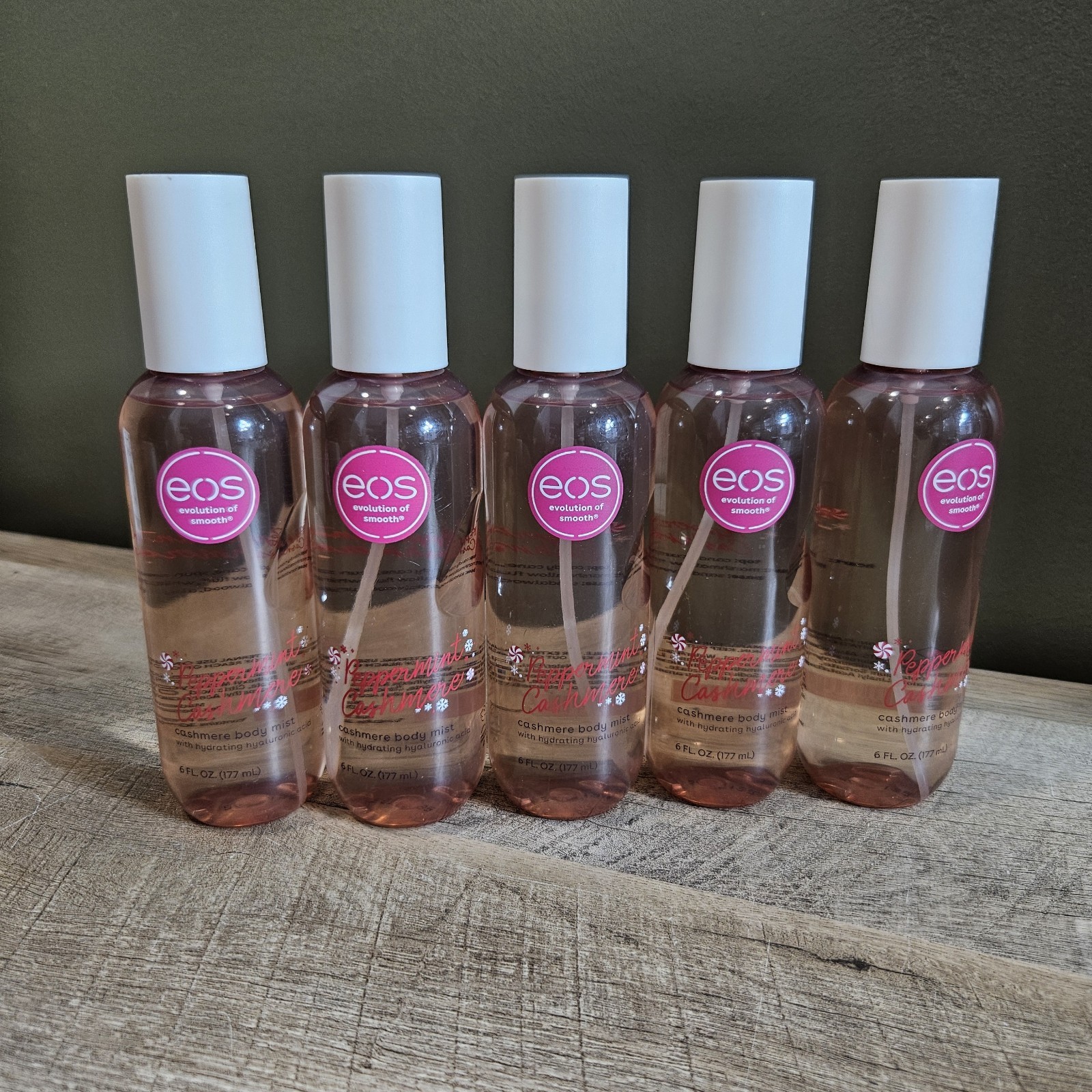 Lot Of 5 EOS 2025 Peppermint Cashmere Body Mist 6 Fl oz Brand New Set of Five