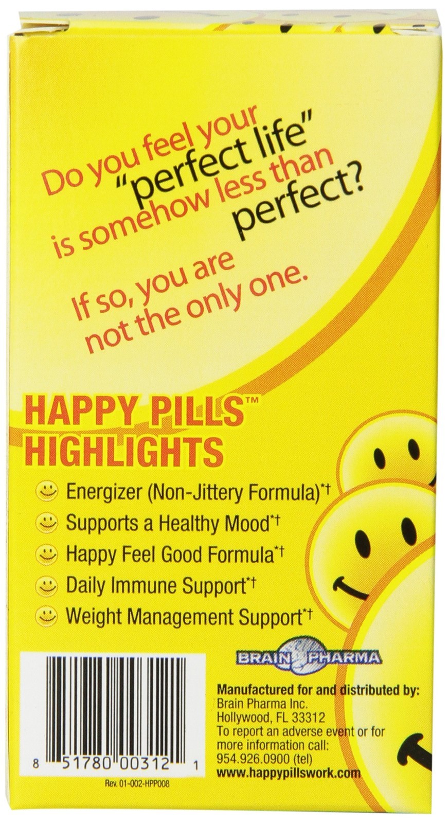 Happy Pills 60 capsules – St John’s Worth, SAMe, D3, B12, Caffeine BPI Sports
