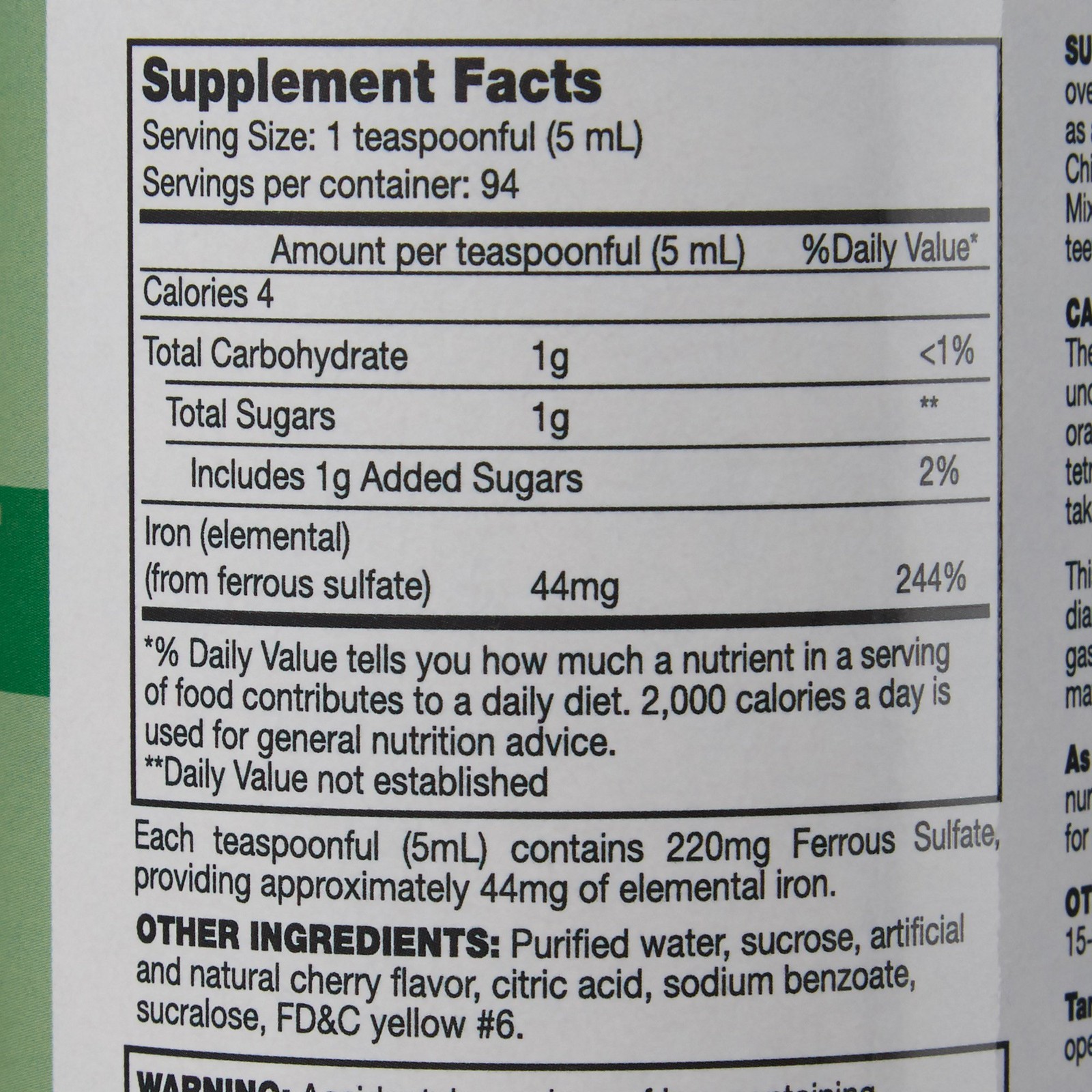 Geri-Care Iron Liquid 220 mg Q701-16-GCP 1 Bottle