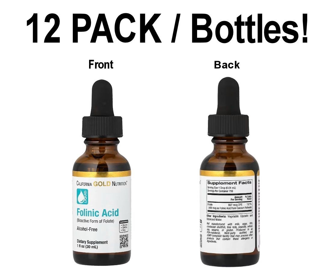 California Gold Nutrition, Folinic Acid, 1 fl oz, 12 PACK, ships worldwide!