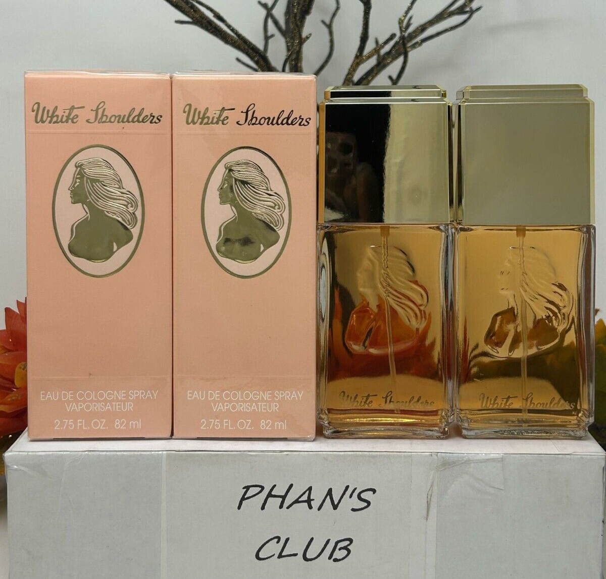 Evyan White Shoulders 2 x 2.75oz Eau de Cologne Floral Aldehyde for Women