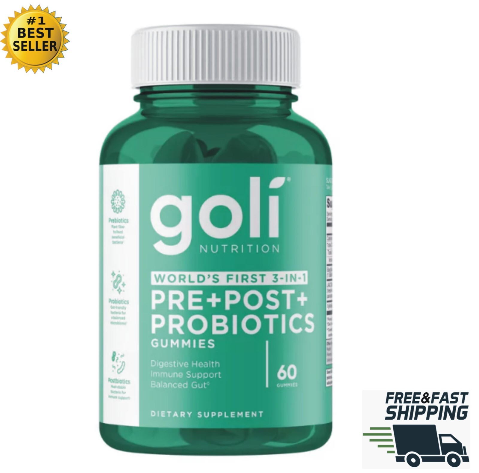 GOLI NUTRITION PRE + POST + PROBIOTICS (60 GUMMIES)