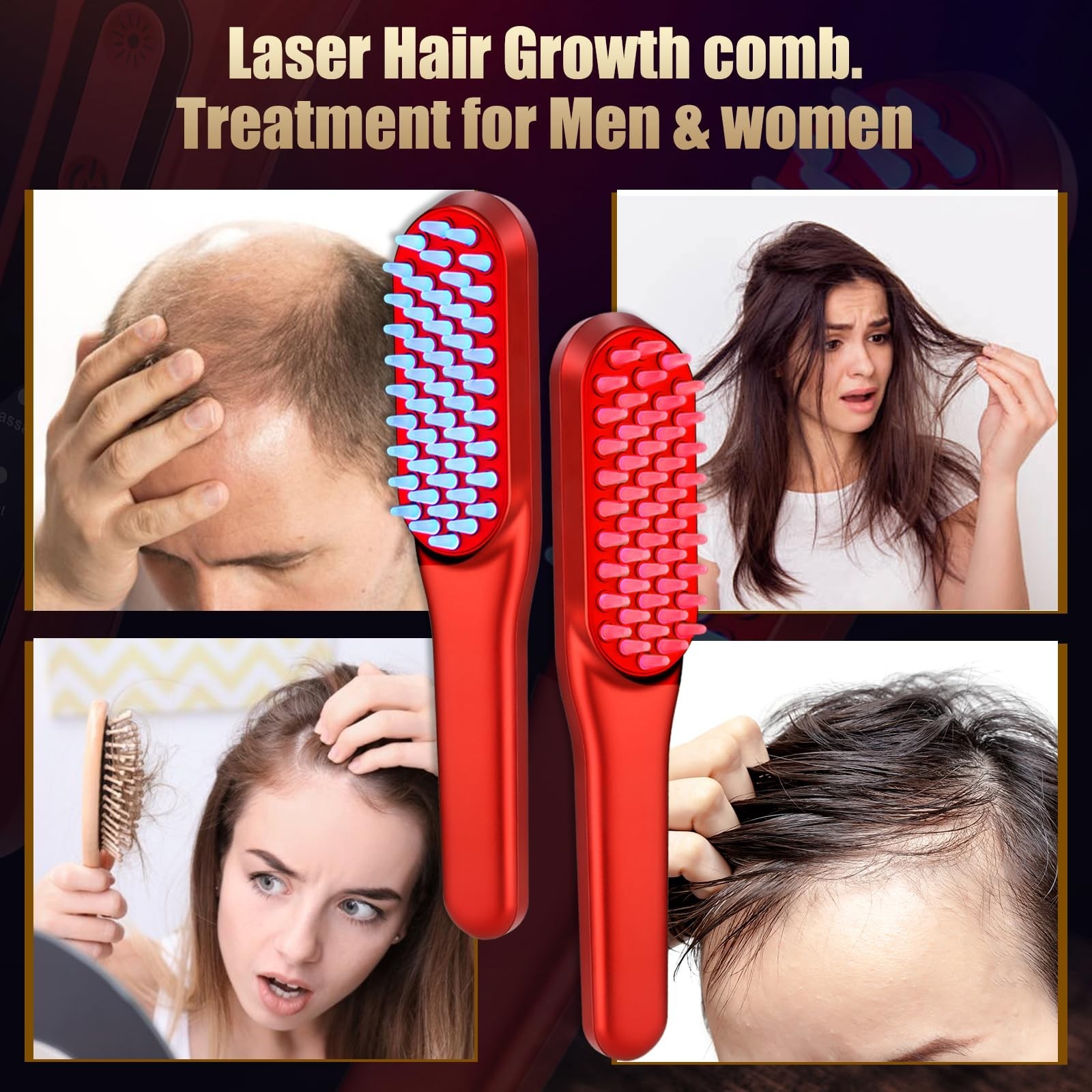Laser Hair Growth Comb – Red Light Therapy Treatment for Men & Women, 1pc