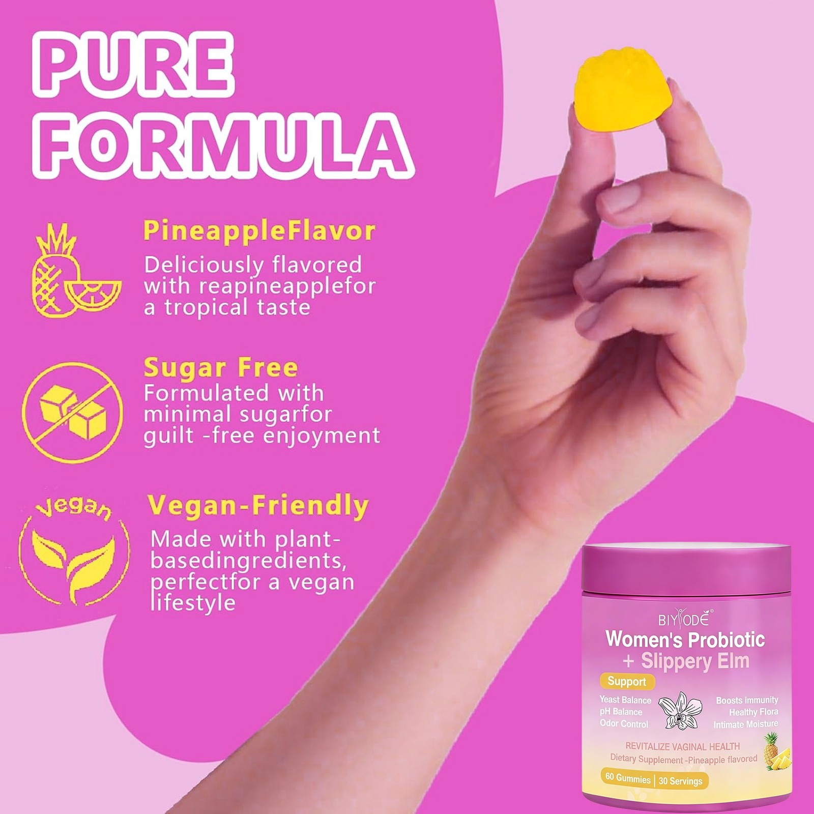Probiotic 60 Gummies – Women’s Health, Vaginal Health, Balances Vaginal PHO