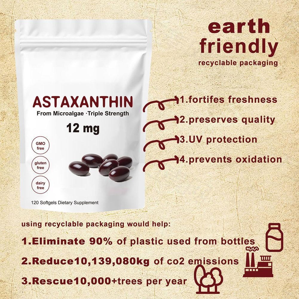 Astaxanthin 12mg suitable for 120 Amount Antioxidant Support Softgels Skin Eyes