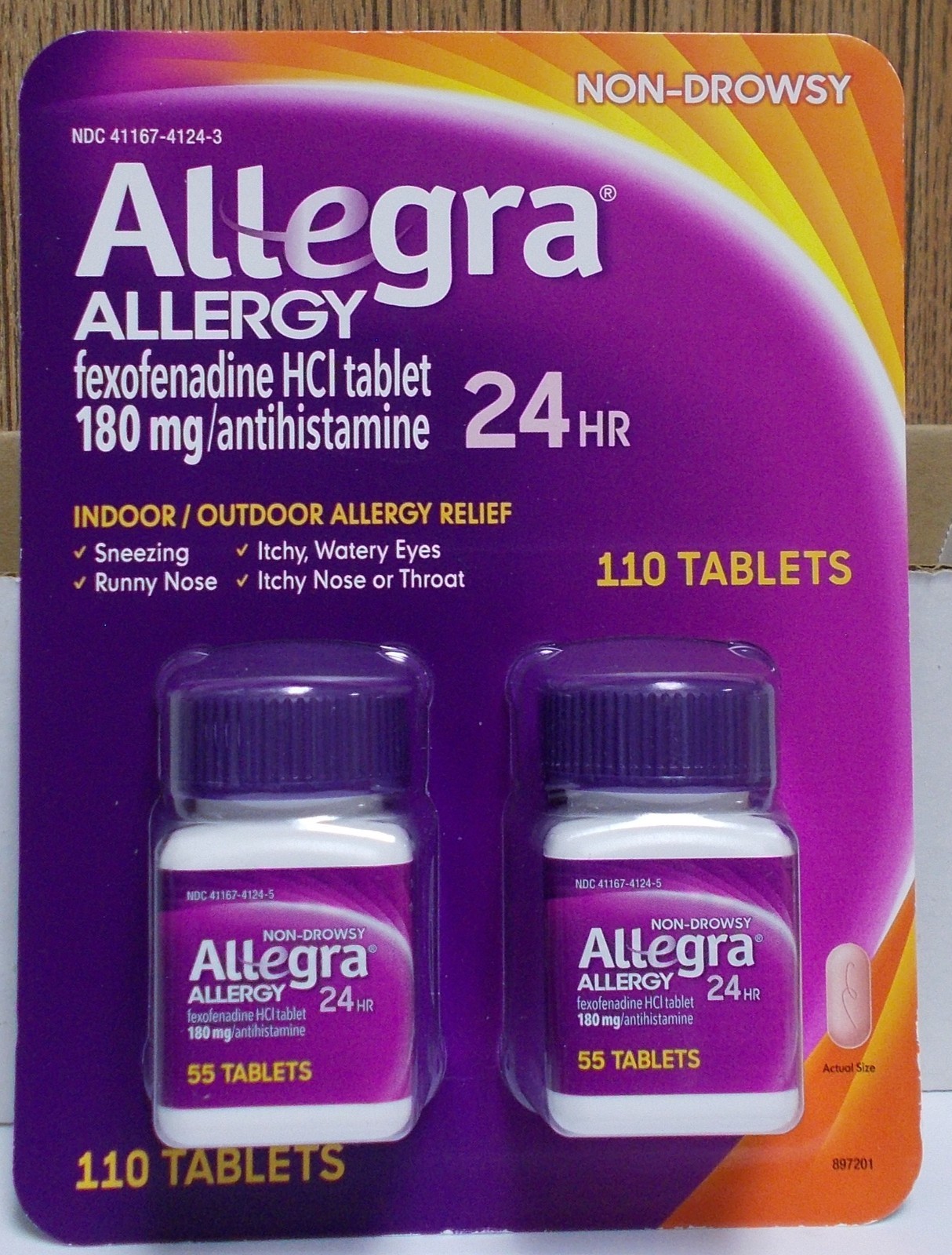 Allegra Allergy Relief Indoor/Outdoor 24 Hour 110 Tablets Exp. 06/2027