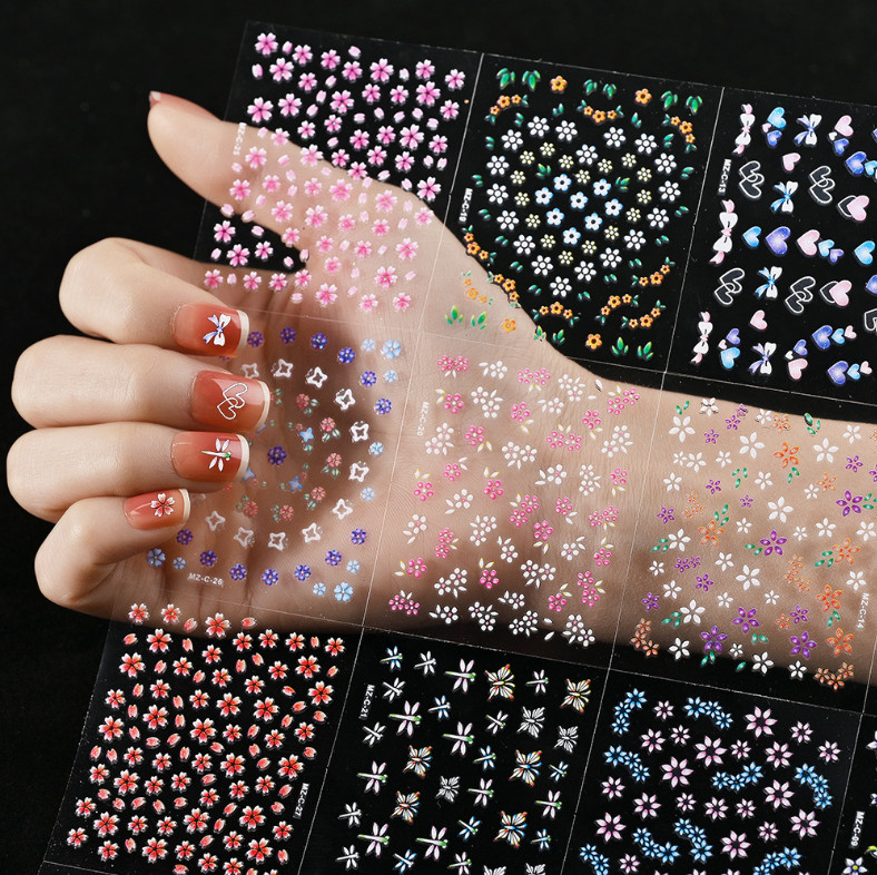 10 Sheets Nail Art Sticker Decal Daisy Flower Lace Butterfly Slider Manicure NH9