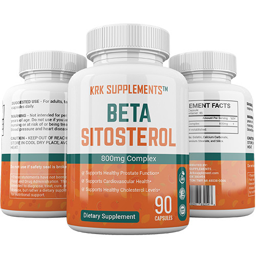 2 Bottle Beta Sitosterol 800mg Prostate Support Urinary Bladder KRK Supplements
