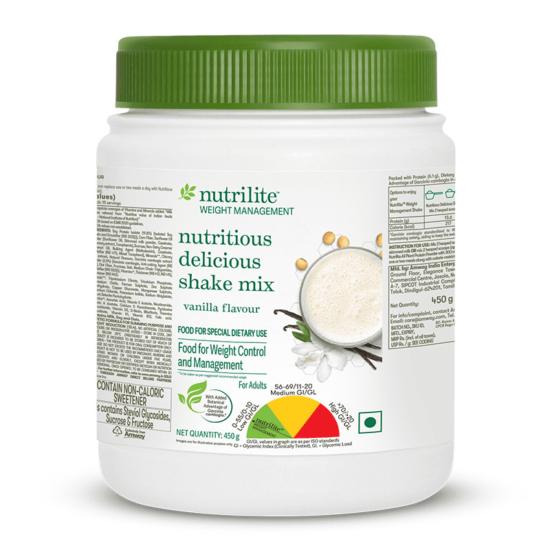 Nutrilite Weight Management Vanilla Nutritional Shake Mix Formula 450 Gram Packs