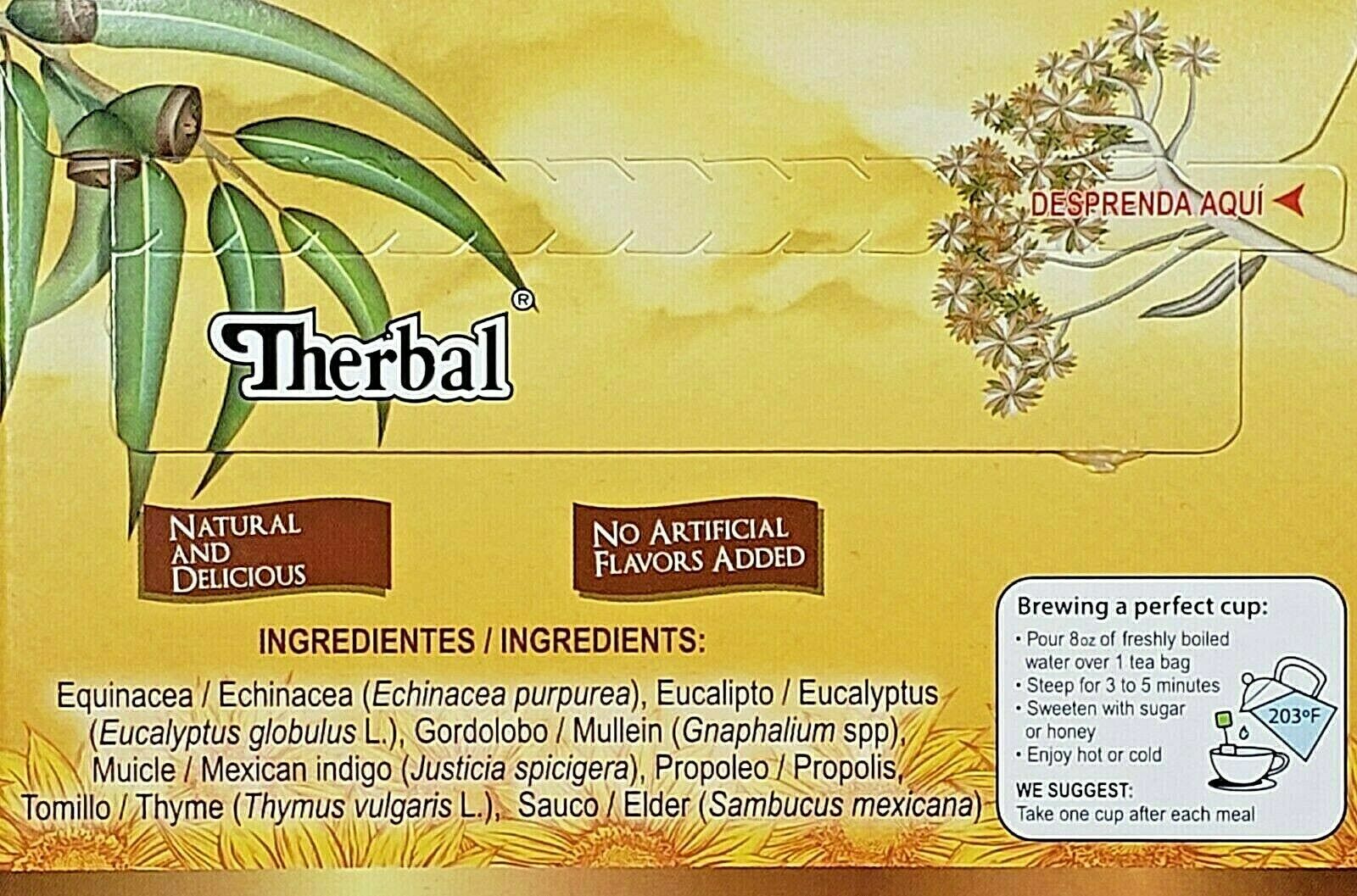 TE DE ABANGO TEA w/ PROPOLIS ECHINACEA 25 Bags Propoleo Equincea Eucalipto