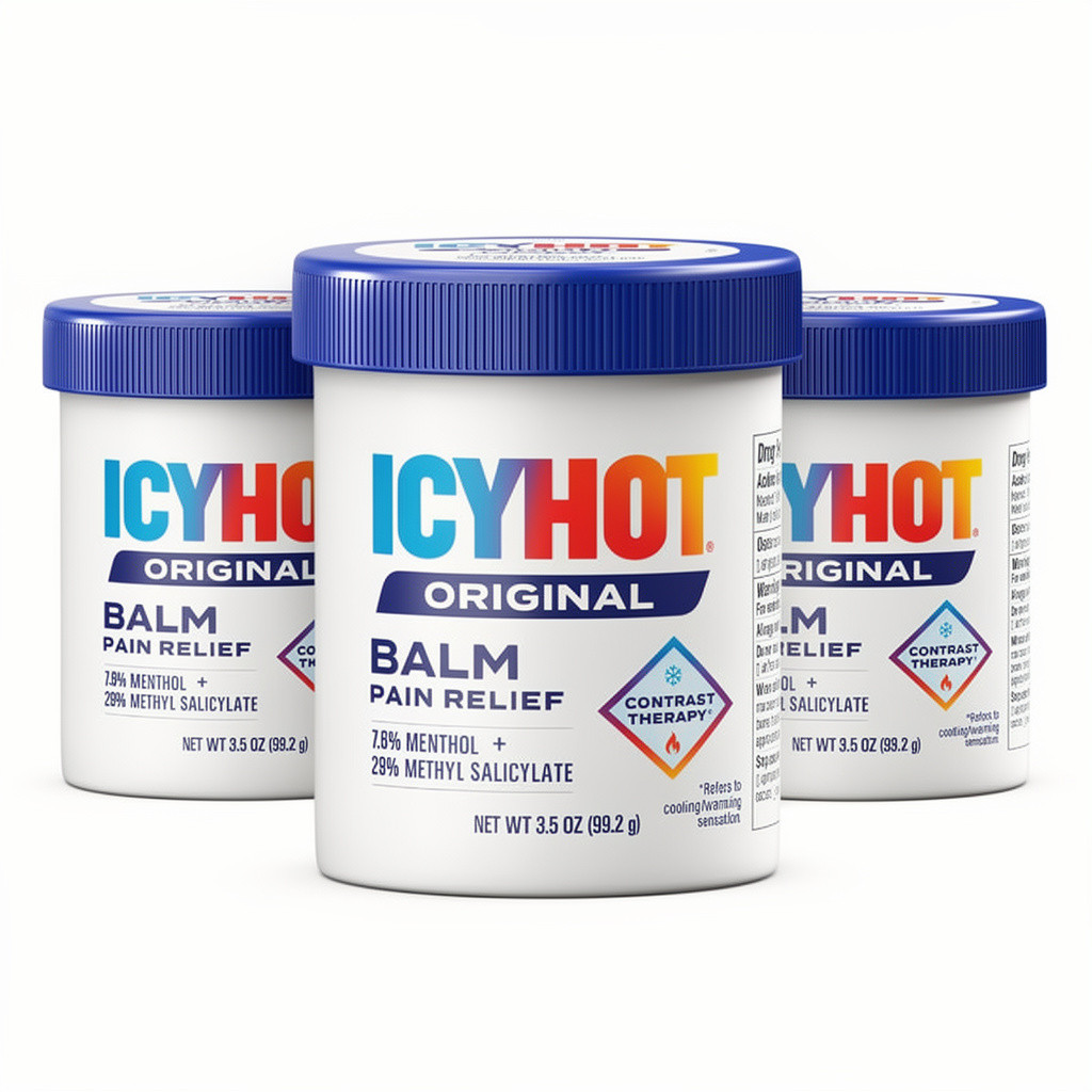 3 Pack Icy Hot Original Pain Relief Balm 3.5 Oz (99.2 g) Each Fast Shipping
