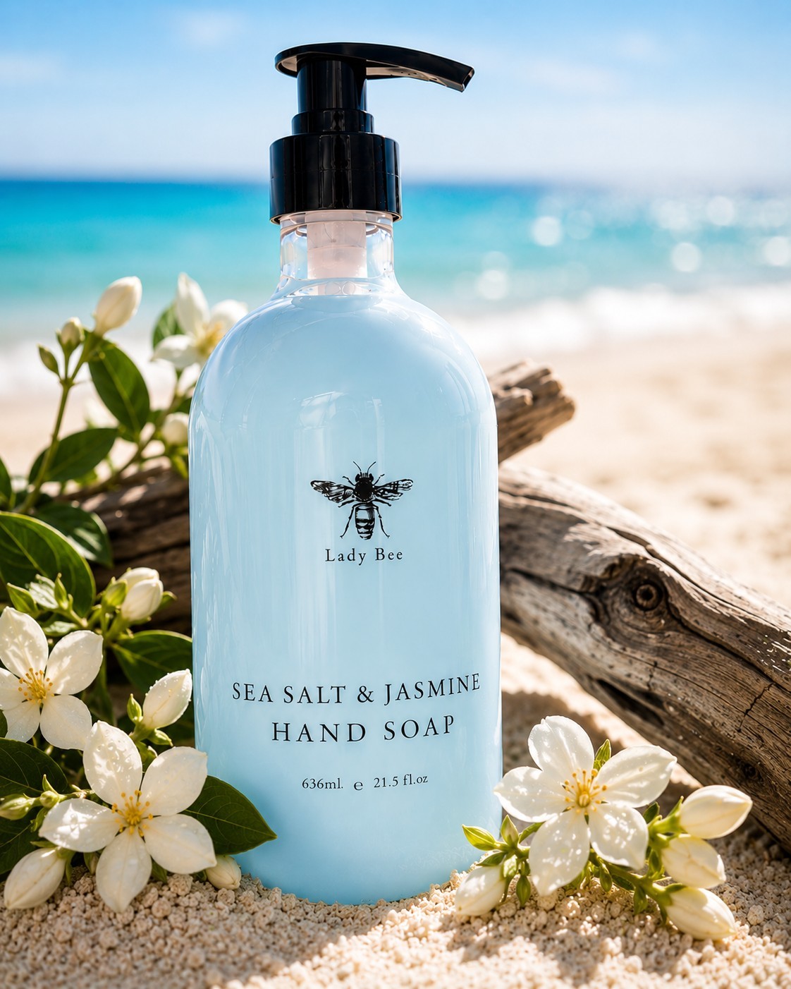Lady Bee Luxury Hand Soap Duo Sea Salt Jasmine & Strawberry Sorbet 21.5 oz