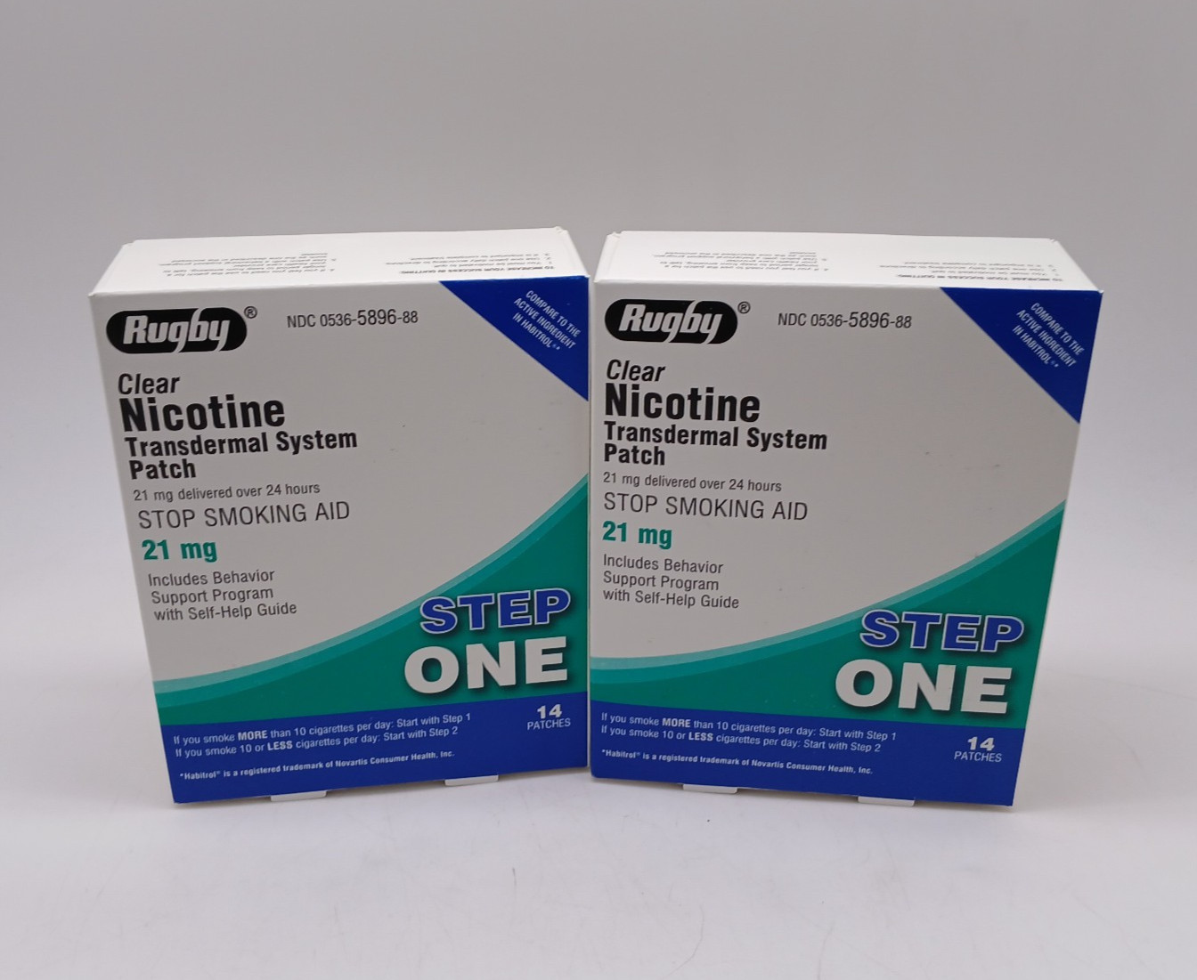 Rugby Nicotine Transdermal System Patches 21mg Step 1 28 Count Quit Smoking Aid