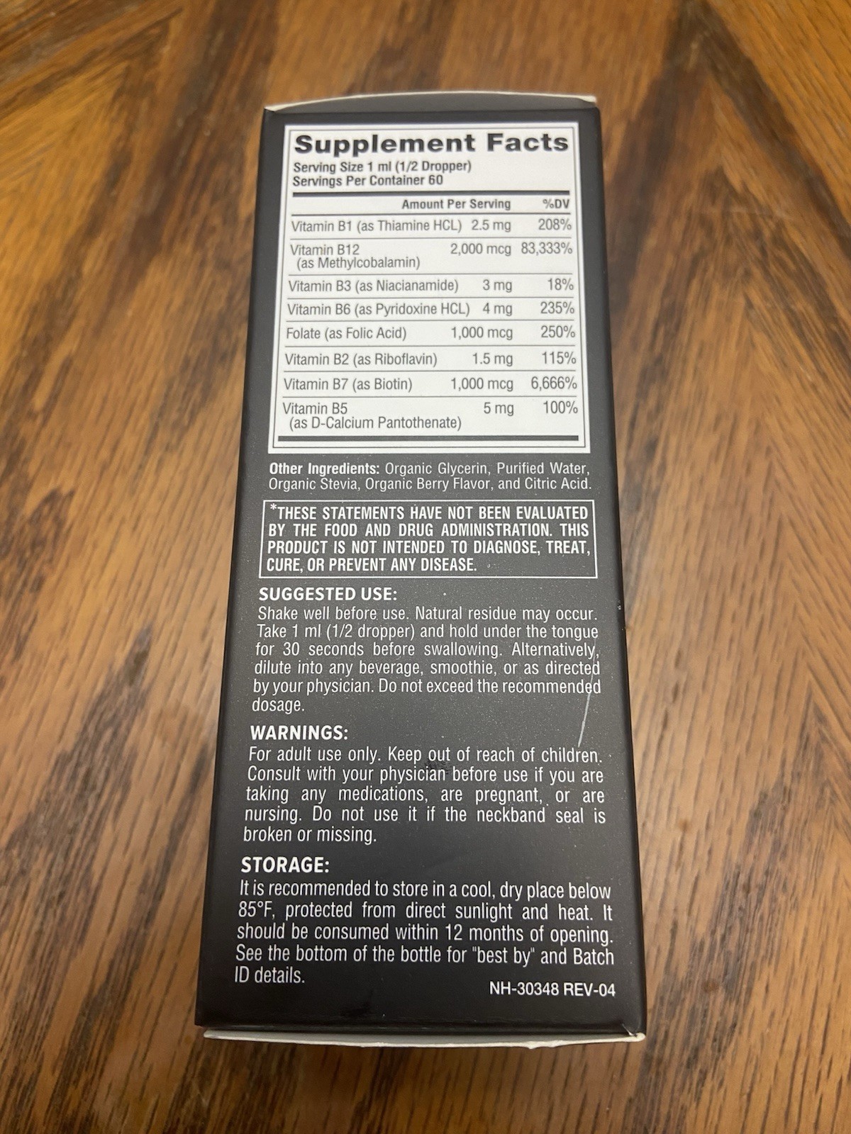 Nutra Harmony 8-in-1 B-Complex Methyl B12 Organic Berry Liquid Drops 2 fl oz