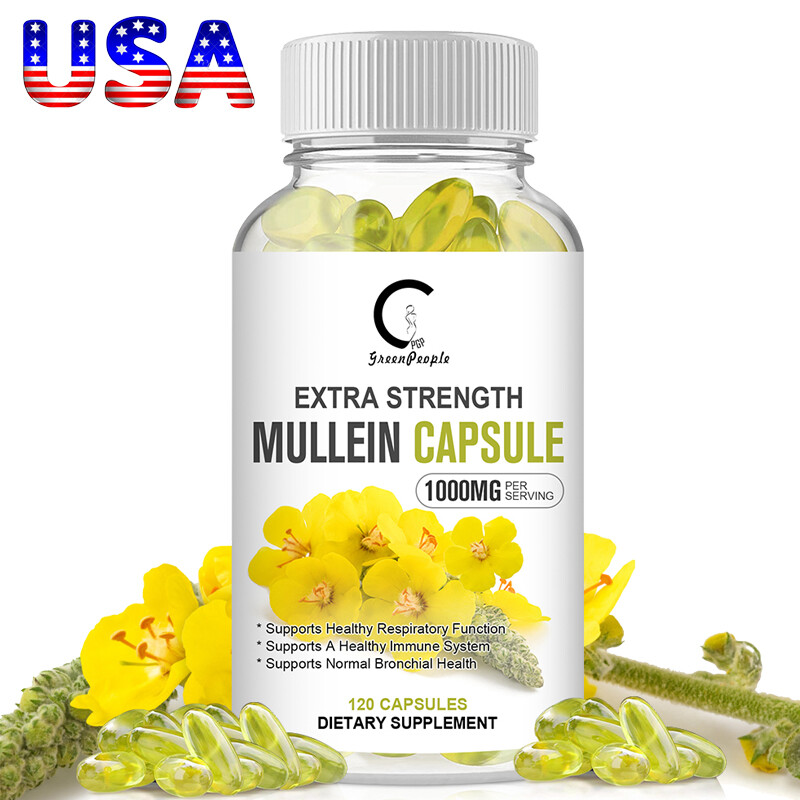 Mullein Leaf Capsules 120ct for Lung Cleansing & Detox – Herbal Supplement