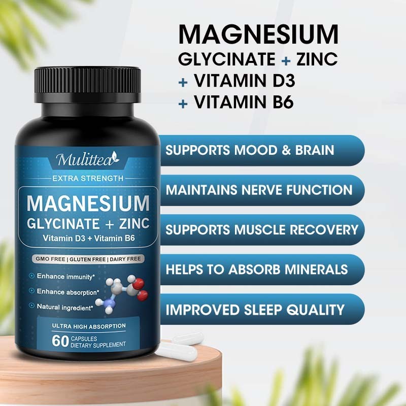Magnesium Glycinate 500mg High Absorption,Improved Sleep,Stress & Anxiety Relief